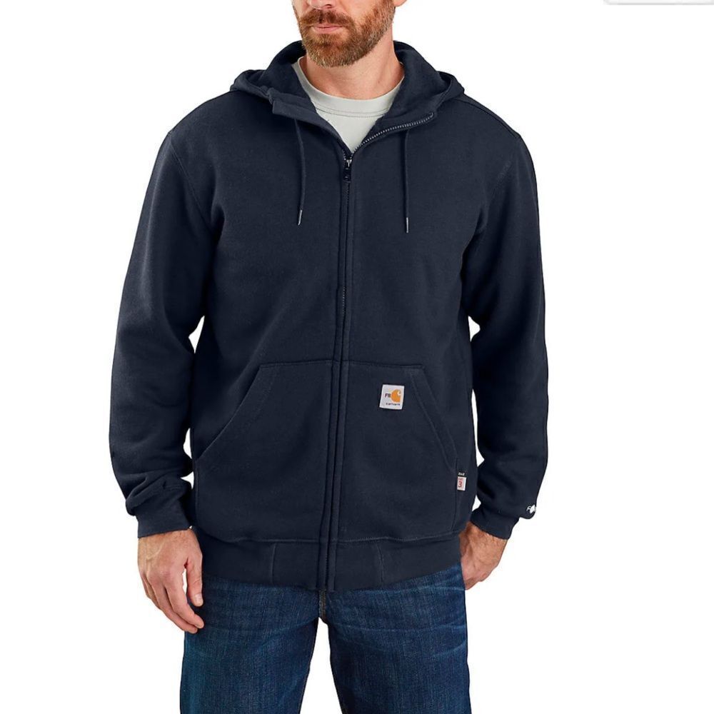 Carhartt Force Loose Fit Midweight Hooded Zip Front Sweatshirt Navy XXL NWT